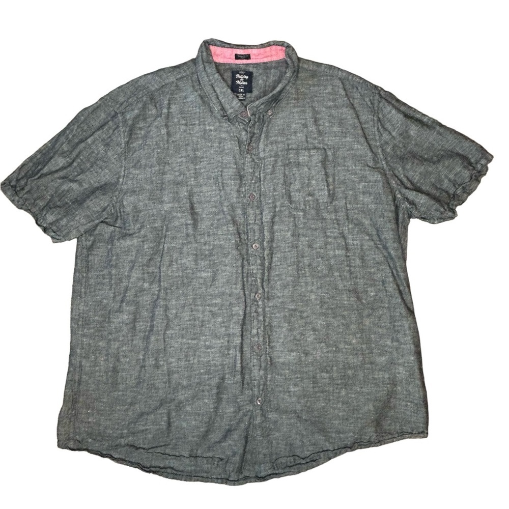 Artistry in Motion Men's Short Sleeve Linen Blend Button Down Shirt Size 3XL